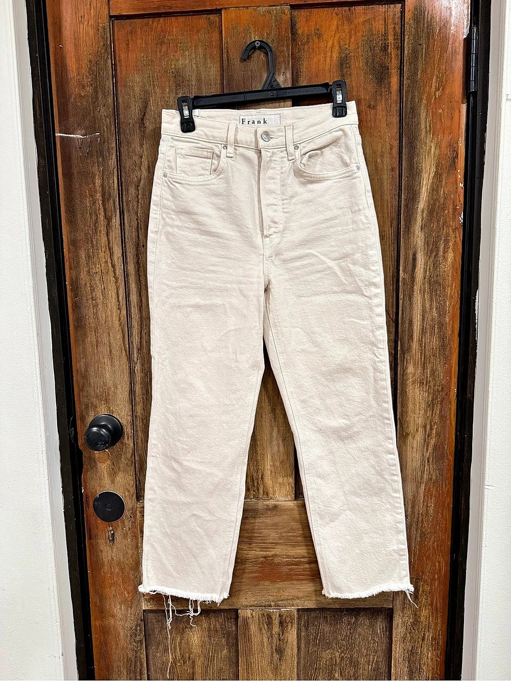 Frank & Eileen Derry Signature Jean Cream Cropped Jeans Waist 4
